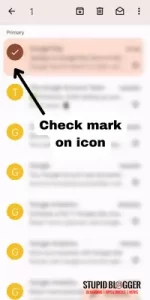 Check mark on icon