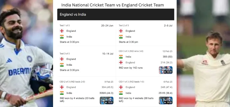 India National Cricket Team vs England Cricket Team